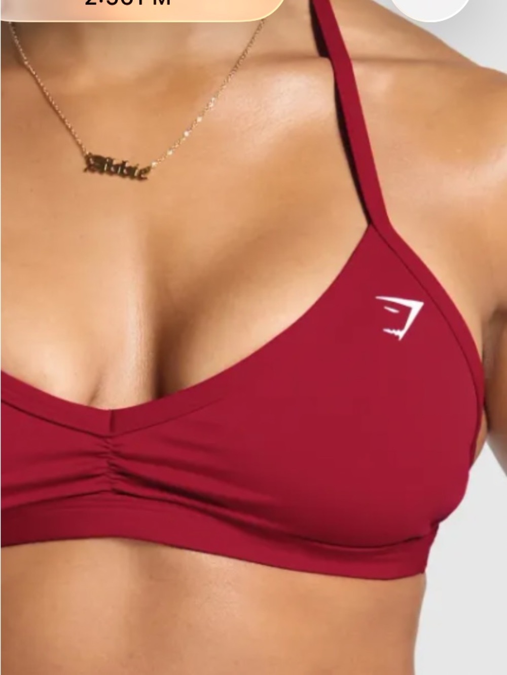 Gymshark Minimal Sports Bra in Reps Red - medium